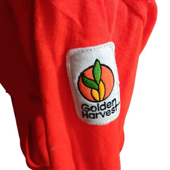 Men's Large Vintage 1980's Hoody Jacket Golden Harvest Farmer Patch Drawstring - Picture 3 of 9